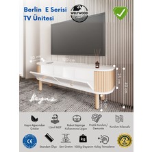 Weltwood Berlin Tv Ünitesi Mdf, Kayın Çıtalı, Bohem Stil, Şık, Modern ve Dayanıklı Tv Sehpası Ayaklı