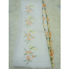 El Emeği Nakış Işlemeli Iğne Oyalı Namaz Örtüsü Çeyizlik Mevlit Başörtüsü Krep Kumaş 145X75 cm