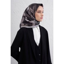 Armine Geometrik Desenli Saf Ipek Twill Eşarp 9413D 84