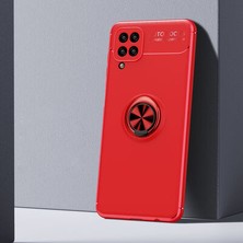 Samsung Galaxy A12 Kılıf Yüzüğü Stant ve Araç Tutucu Olabilen Şık Esnek Premium Silikon Kapak Ryc/ravel