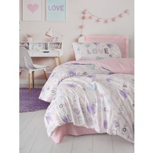 Cotton Box Genç Odası Tek Kişilik Lastikli Çarşaflı Nevresim Takımı Lovella Pembe