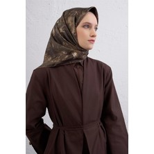 Armine Çiçek Desenli Saf Ipek Twill Eşarp 9409D 84