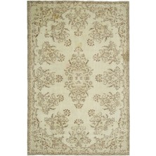 Bespoky Vintage Gri Eskitme Yün Modern Desenli Yün Hav Toz Vermez Leke Tutmayan Salon Yolluk Mutfak El Dokuma Halı