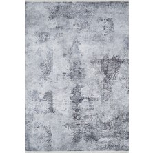 Bespoky Hamedan Gri Modern Etnik Desenli Makinada Yıkanabilir Hav Toz Vermez Leke Tutmayan Kaymaz Taban Dijital Makine Baskı Salon Yolluk Mutfak Halı