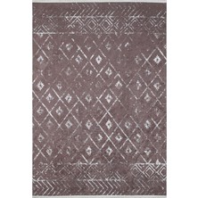 Bespoky Buenavista Kahverengi Modern Etnik Desenli Pamuk Makinada Yıkanabilir Hav Toz Vermez Leke Tutmayan Kaymaz Taban Dijital Makine Baskı Salon Yolluk Mutfak Halı