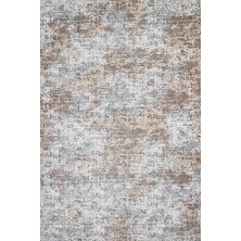 Bespoky 80x150 cm Krem Koyu Gri Geometrik Modern Üçgen Yıkanabilir Halı | Yatak Odası Mutfak Halısı | Leke Tutmayan, Kaymaz | CREA_VENUS-4304