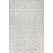 Bespoky 260x550 cm Gri Açık Gri Geometrik Modern Kare Desen Yıkanabilir Halı | Salon Yatak Odası Halısı | Hav Vermez, Leke Tutmaz, Kaymaz | LXS_DİZAYN-1062G