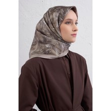 Armine Çiçek Desenli Saf Ipek Twill Eşarp 9409D 83