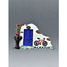 Alanya Temalı Kabartma Polyester Magnet. 9cm x 6,5cm