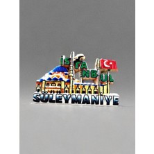 Istanbul / Süleymaniye Temalı Kabartmalı Polyester Magnet 9cm x 5,5 cm