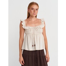 50873 Fırfırlı Bluz-Bej