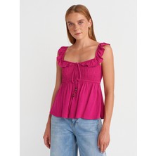 50873 Fırfırlı Bluz-Fuşya