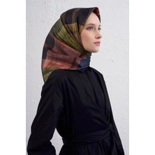 Armine Geometrik Desenli Saf Ipek Twill Eşarp 9424D 80