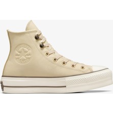 Converse Chuck Taylor All Star Lift Platform Weatherized Leather Unisex Krem Deri Bot