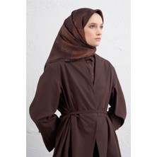 Armine Klasik Desenli Saf Ipek Twill Eşarp 9428D 80