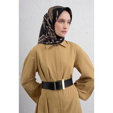 Armine Obje Desenli Saf Ipek Twill Eşarp 9407D 04