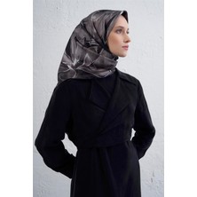 Armine Çiçek Desenli Saf Ipek Twill Eşarp 9406D 59