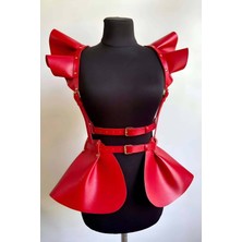 Deri Elbise Harness, Şık Mini Deri Elbise, Prenses Deri Elbise - BRF1001