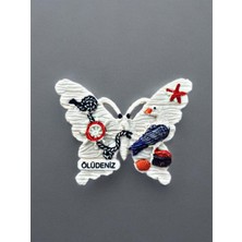 Ölüdeniz Temalı Kabartmalı Polyester Magnet 8,5cm x 6,5cm Beyaz
