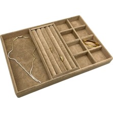Lizbon Model Süet Kumaş Sütlü Kahve Renk 24/34 cm Takı Sergileme Standı