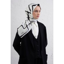 Armine Geometrik Desenli Saf Ipek Twill Eşarp 9441D 01