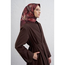 Armine Çiçek Desenli Saf Ipek Twill Eşarp 9406D 81