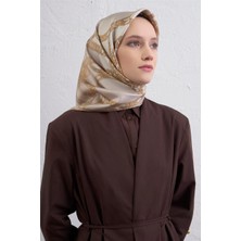 Armine Geometrik Desenli Saf Ipek Twill Eşarp 9427D 05
