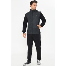 Erkek Tam Fermuarlı Eşofman Takımı Siyah 5753-S