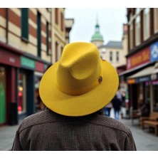 Bite Nose Unisex Kaşe Sarı  Fötr Model Şapka Koruma Kutulu Gönderim