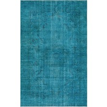 Hali.Net 185x292 cm Çok Renkli Turkuaz Bitkisel Vintage Eskitme Halı | Salon Yatak Odası Halısı | Hav Vermez | UNİQUE-27685
