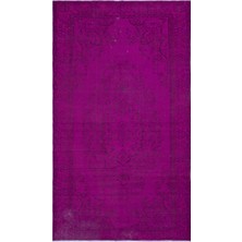Hali.Net 162x283 cm Kahverengi Fuşya Medalyon Vintage Geleneksel Halı | Salon Yatak Odası Halısı | Hav Vermez | UNİQUE-27529
