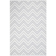 Hali.Net 100x150 cm Gri Beyaz Zigzag Modern Geometrik Yıkanabilir Halı | Yatak Odası Mutfak Halısı | Leke Tutmaz Hipoalerjenik | LİZA-18553K