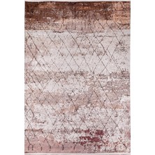 Halınet Slavyansk Kahverengi Modern Etnik Desenli Pamuk Makinada Yıkanabilir Hav Toz Vermez Leke Tutmayan Kaymaz Taban Dijital Makine Baskı Salon Yolluk Mutfak Halı