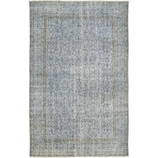 Hali.Net 163x256 cm Bej Açık Mavi Bitkisel Vintage Geleneksel Halı | Salon Yatak Odası Halısı | Hav Vermez | UNİQUE-12572