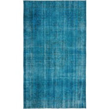 Hali.Net 163x282 cm Mavi Atina Anadolu Yün Halı | Salon Yatak Odası Halısı | Doğal Yün El Yapımı El Dokuma Hav Vermez | UNİQUE-16555