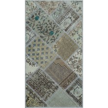 Hali.Net 080x150 cm Bej Vintage El Dokuma Yün Halı | El Yapımı Doğal Yün Salon Halısı | Geleneksel Anadolu Hav Vermez | UNİQUE-26001