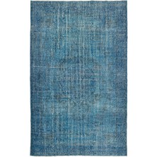 Hali.Net 184x302 cm Gri Mavi Soyut Vintage Eskitme Halı | Salon Yatak Odası Halısı | Hav Vermez | UNİQUE-12170