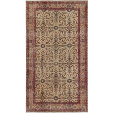 Hali.Net 150x268 cm Sarı Atina El Dokuma Yün Halı | El Yapımı Doğal Yün Salon Halısı | Geleneksel Anadolu Hav Vermez | UNİQUE-18229