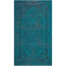 Hali.Net 163x278 cm Bej Turkuaz Bitkisel Vintage Klasik Halı | Salon Yatak Odası Halısı | Hav Vermez | UNİQUE-27269
