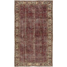 Hali.Net 142x247 cm Kahverengi Vintage Anadolu Eskitme Yün Halı | Salon Yatak Odası Halısı | Doğal Yün El Yapımı El Dokuma Hav Vermez | UNİQUE-12864