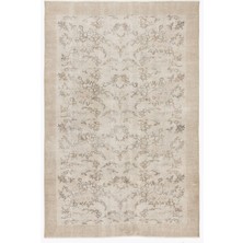 Hali.Net 176x270 cm Gri Açık Bej Çiçekli Vintage Geleneksel Halı | Salon Yatak Odası Halısı | Hav Vermez | UNİQUE-7362