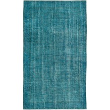 Hali.Net 162x285 cm Çok Renkli Turkuaz Soyut Vintage Eskitme Halı | Salon Yatak Odası Halısı | Hav Vermez | UNİQUE-14304