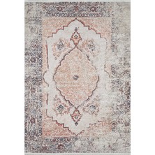 Halınet Brzeg Kahverengi Göbekli Etnik Modern Desenli Makinada Yıkanabilir Hav Toz Vermez Leke Tutmayan Kaymaz Taban Dijital Makine Baskı Salon Yolluk Mutfak Halı