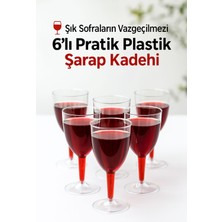 6’lı Şeffaf Plastik Şarap Kadehi – Düğün, Parti ve Davet Sunumlarına Uygun Bardak