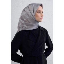 Armine Geometrik Desenli Saf Ipek Twill Eşarp 9427D 88