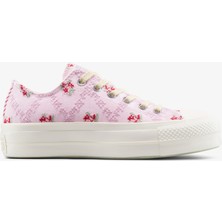 Converse Chuck Taylor All Star Lift Rose Cross Stitch Unisex Pembe Platform Sneaker