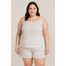 Büyük Battal Beden Askılı Şortlu Takım / Büyük Beden Pijama Takımı