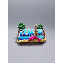 Izmir Temalı Kabartmalı Polyester Magnet. 8cm x 5cm.