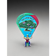 Fethiye / Ölüdeniz Temalı Kabartma Polyester Magnet. 5,5cm x 8,5cm Yeşil