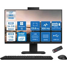 Asus V440VAK Intel Core İ5-13420H 24GB Ddr5 1tb SSD 23.8" Fhd 100HZ 250NITS WIN11HOMESIYAH Allınone Bilgisayar BSI58512B0DH08+ZETTAUSBBELLEK
